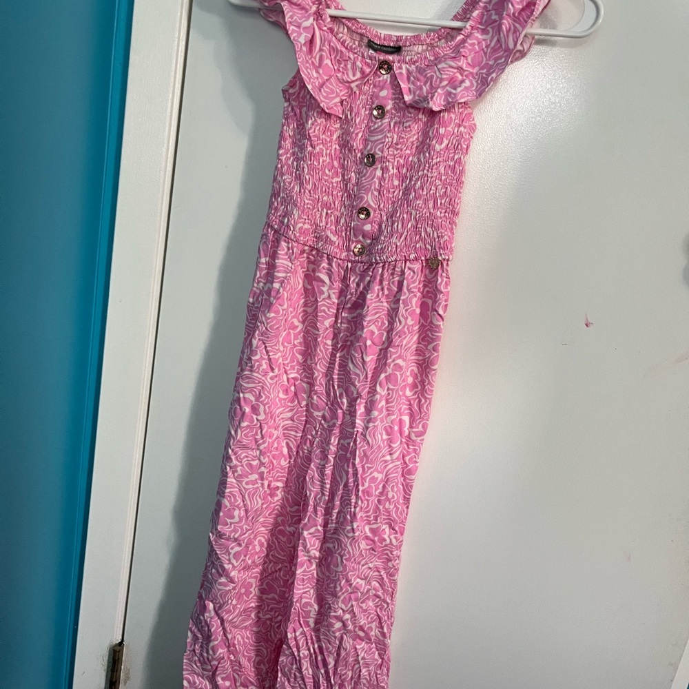 Vince Camuto Pink Patterned Kids Dress